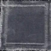 Textile swatch with dark gray short-pile center, fringed border, and printed “swan > fabric (elite) > elite 307” markings for fabric identification.